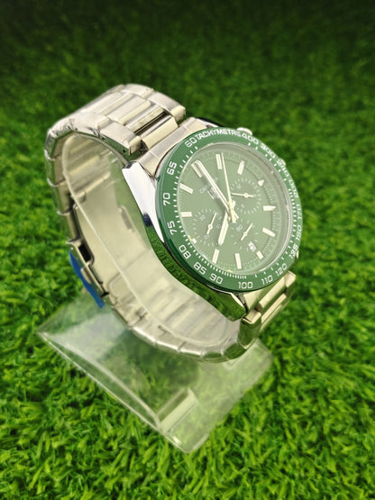 Green dial chronograph automatic watch