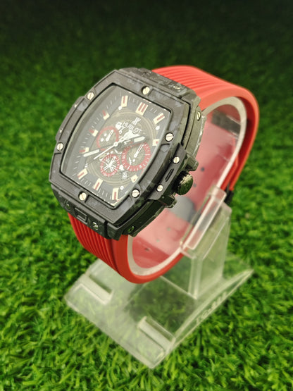 Black dial silicon strap watch