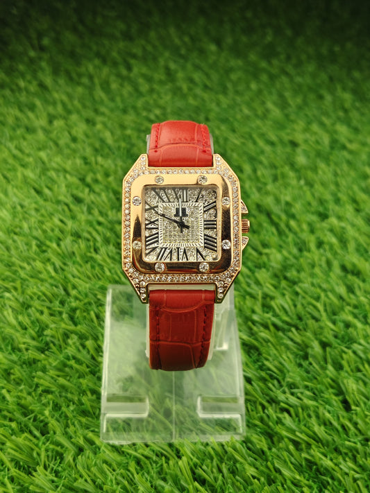 Women iced out watch